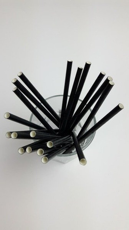 Rurki słomki papierowe czarne długie 26 cm 250szt