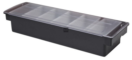 Pojemnik na owoce 6 przegródek, plastik, czarny